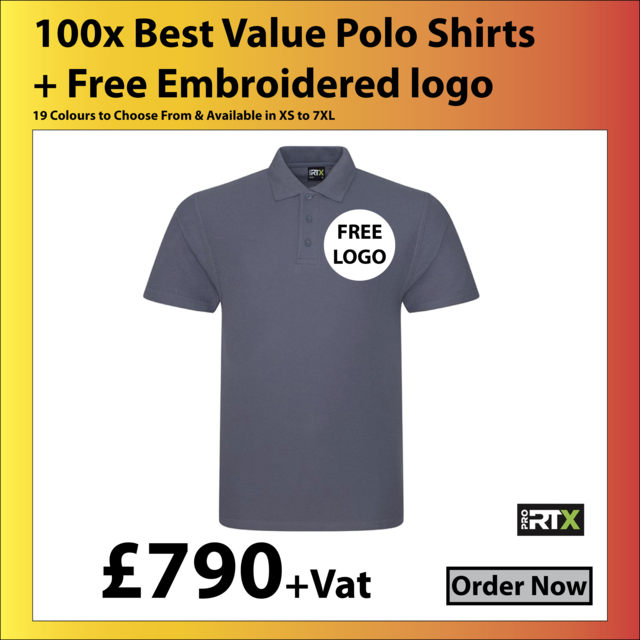 100 Polo Shirts offer